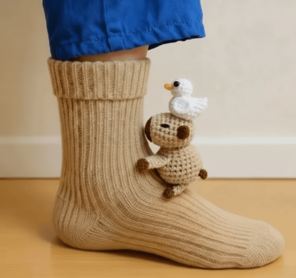 SnugNest Cozy House Socks With Cute 3D Animal Accent And Non-Slip Sole