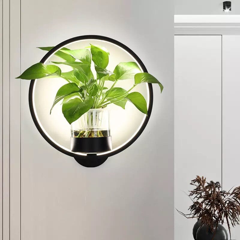 VerdantGlow Planter Wall Light With Glass Plant Cup