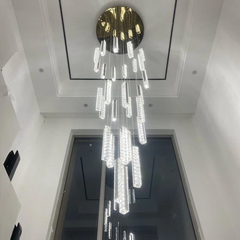 لوستر کریستال راه‌پله لوسترکرس با نورپردازی LED
