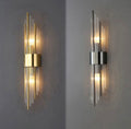 Minimalist Stainless Steel Crystal Wall Lamp With Ambient LED