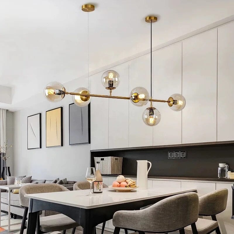 Kora Glas-Kugel-Kronleuchter in Gold- oder Schwarz-Finish