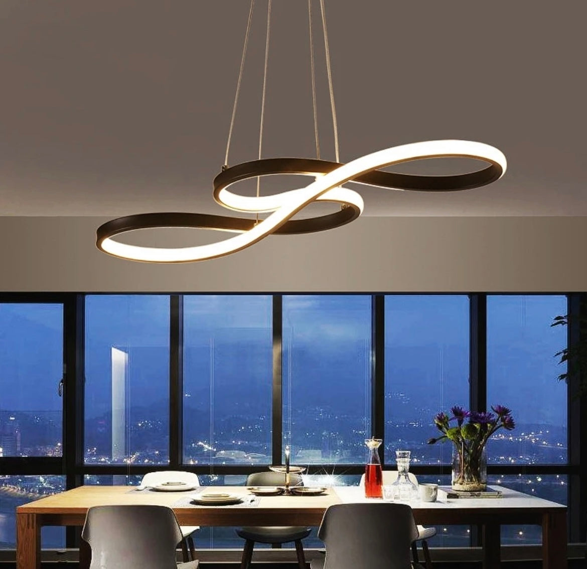 Nordic Inspired Creative Pendant Lamp in Aluminium Finish