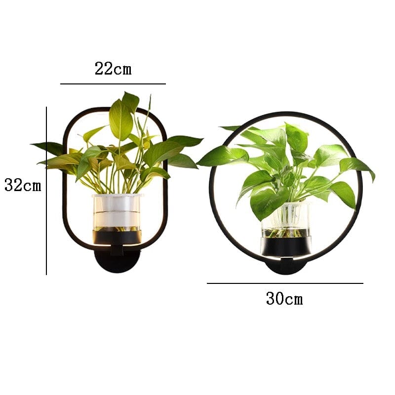 VerdantGlow Planter Wall Light With Glass Plant Cup