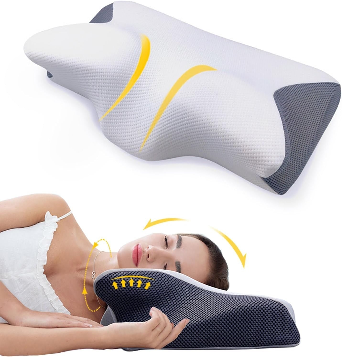 Nivara Sleep Pillow Cervical Contour Memory Foam For Neck Pain Relief