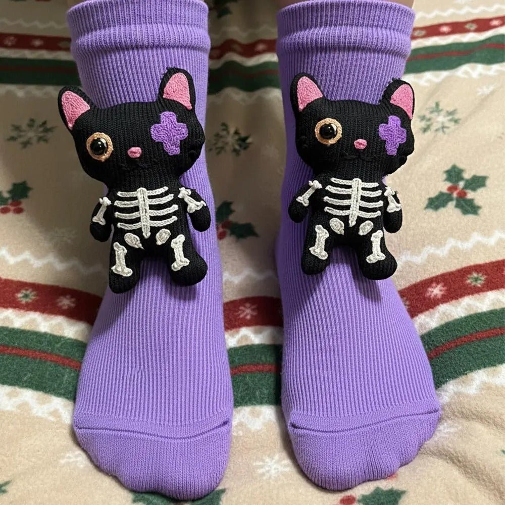 SnugNest Cozy House Socks With Cute 3D Animal Accent And Non-Slip Sole