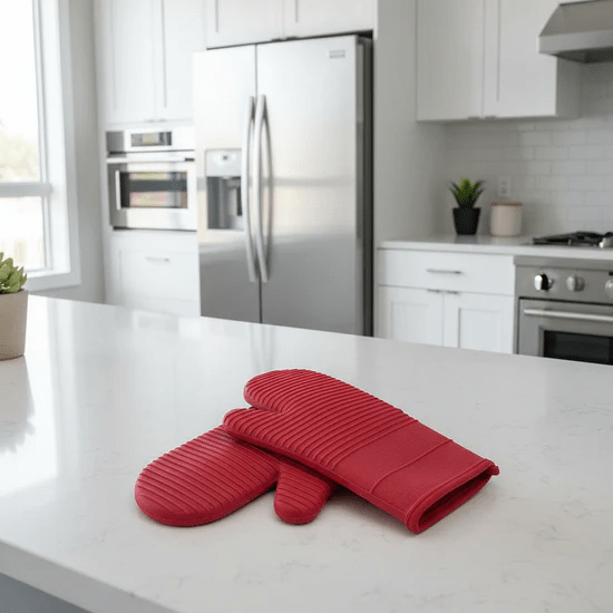 TempGuard Pro Guanti da Forno Antiscivolo in Silicone per Massima Protezione dal Calore