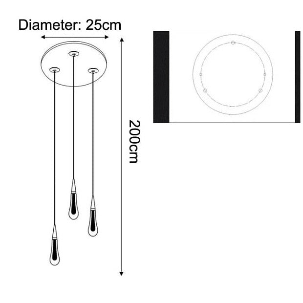 Aurelle | Lampadario a Goccia di Vetro per Soggiorni e Sale da Pranzo