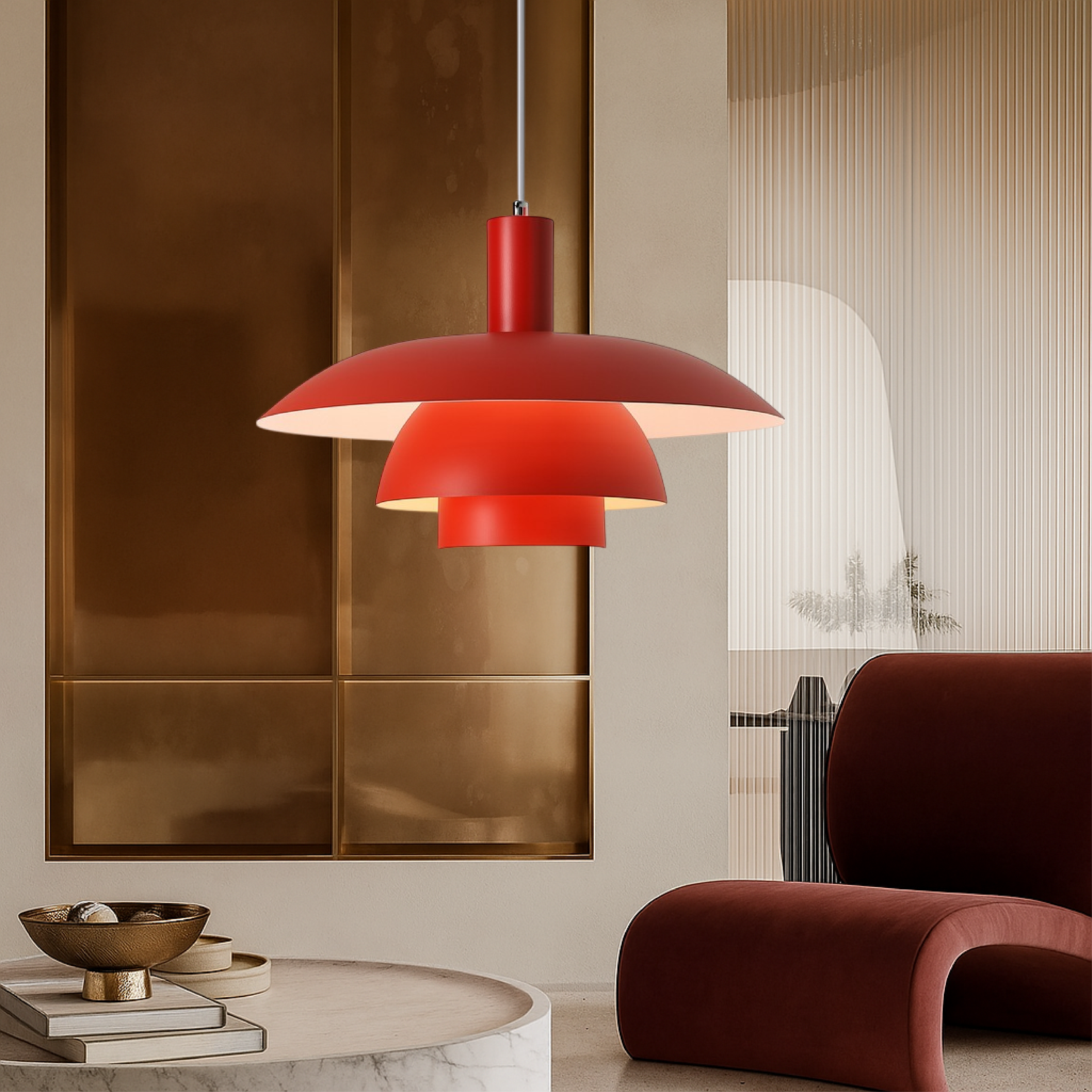 Nordis závěsná lampa dánského stylu do jídelny a obývacího pokoje