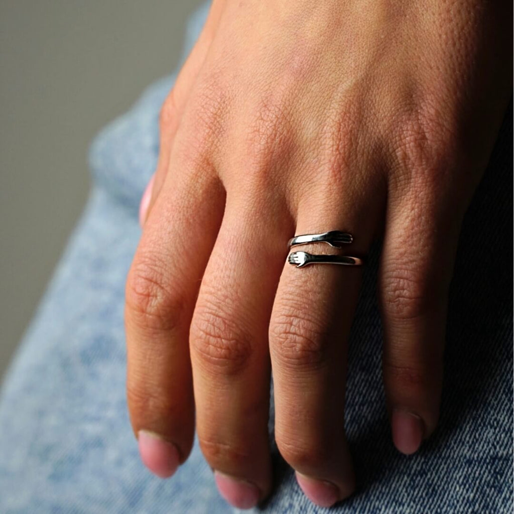 NovaForge Hug Ring Stainless Steel In Gold Or Silver Finish