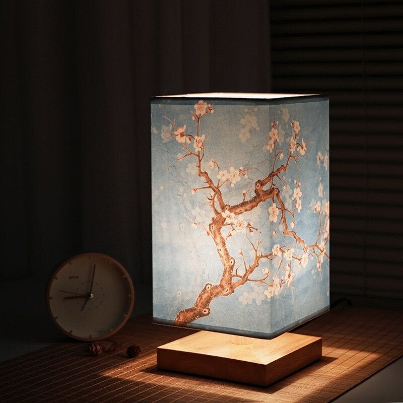 LumaNova Nordic japonská stolní lampa s měkkým textilním stínidlem