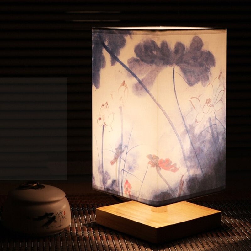 LumaNova Nordic japonská stolní lampa s měkkým textilním stínidlem