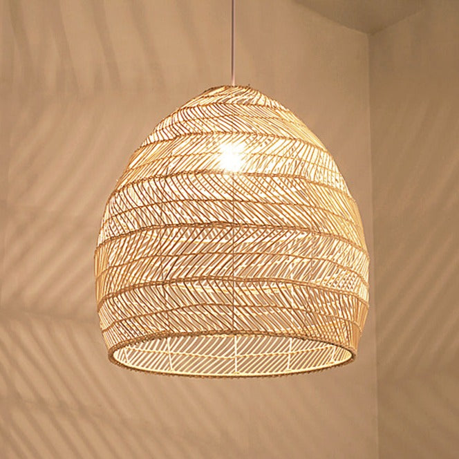 Lunaro Rattan Ceiling Light With Natural Bamboo Texture