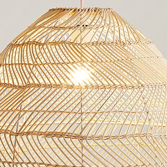 Lunaro Rattan Ceiling Light With Natural Bamboo Texture