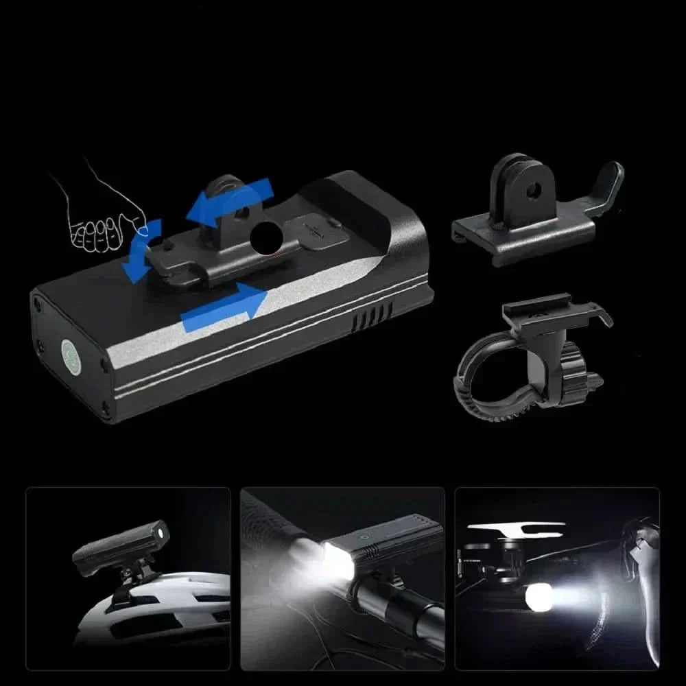 NovaGlide X 5000 Lumen Bike Light With 12 LEDs And USB-C Rechargeable Battery