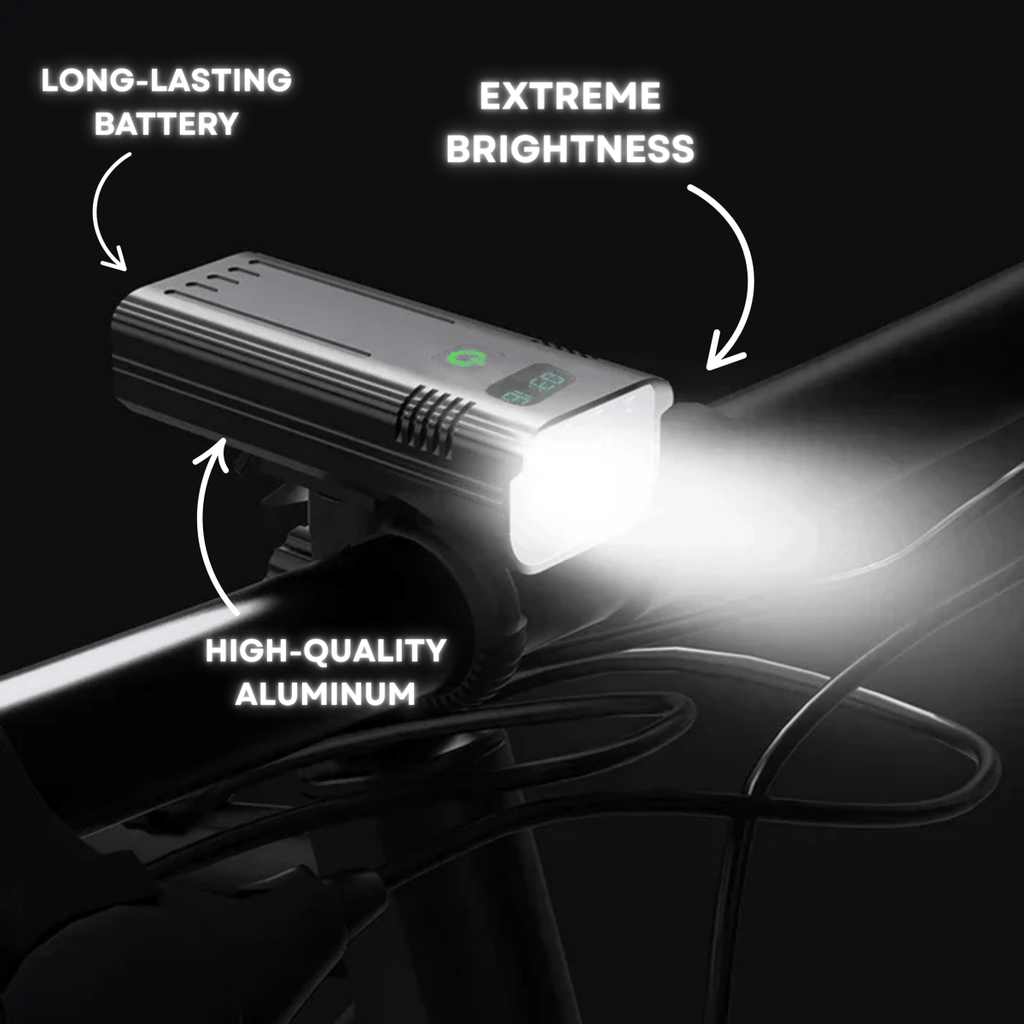 NovaGlide X 5000 Lumen Bike Light With 12 LEDs And USB-C Rechargeable Battery