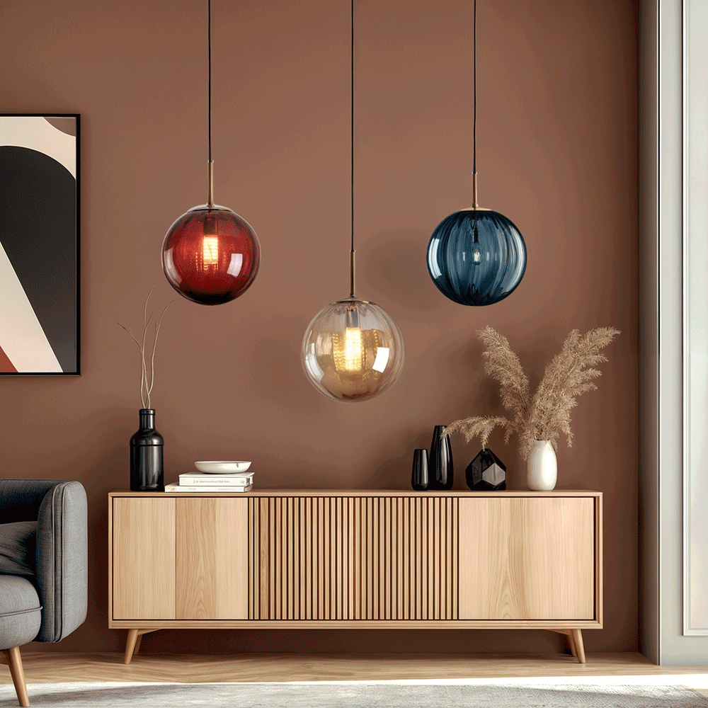 Luma Glas Kuglelampe, Elegant Stemningslys til Soveværelser og Spisestuer