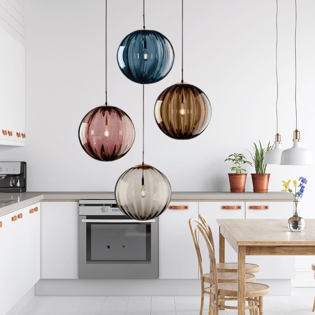 Luma Glas Kuglelampe, Elegant Stemningslys til Soveværelser og Spisestuer
