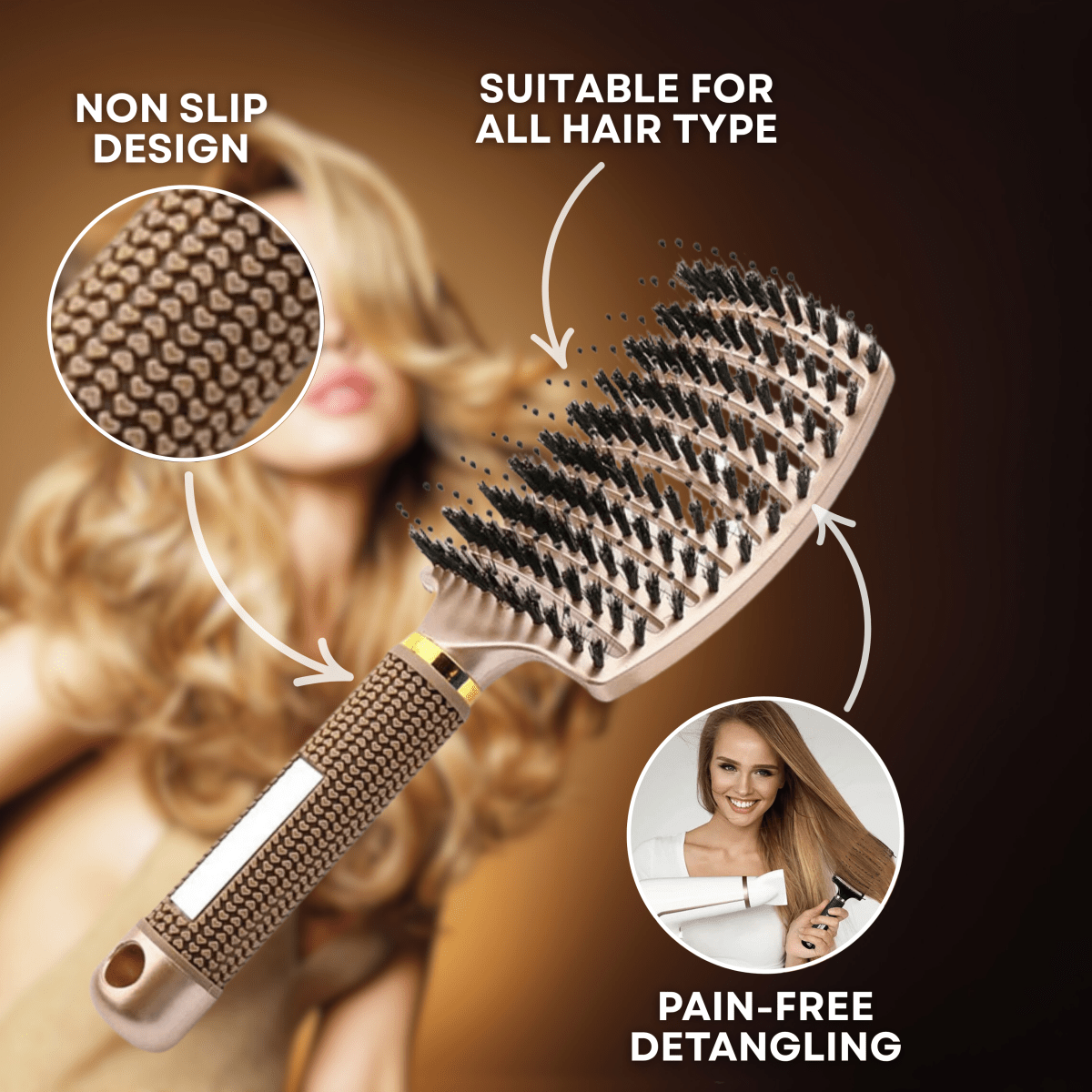 LumenGlide Painless Detangling Brush for Smooth and Shiny Hair