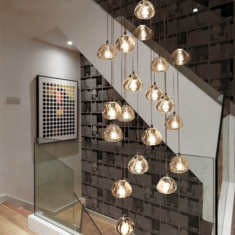 Lumenry Kristall-Treppenhaus-Kronleuchter Modernes LED-Beleuchtungssystem