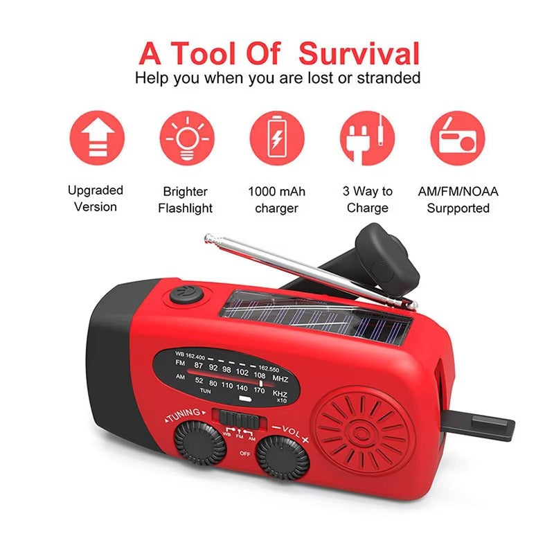 AeroCore Compact Power Generator With Radio, Solar Panel, And LED Light