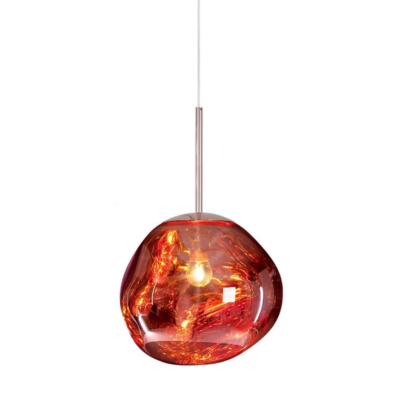 Alvara Elegantní závěsná lampa z roztaveného skla pro interiéry