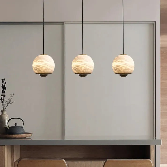 Lampada a sospensione da soffitto in marmo elegante Sylvara in stile scandinavo
