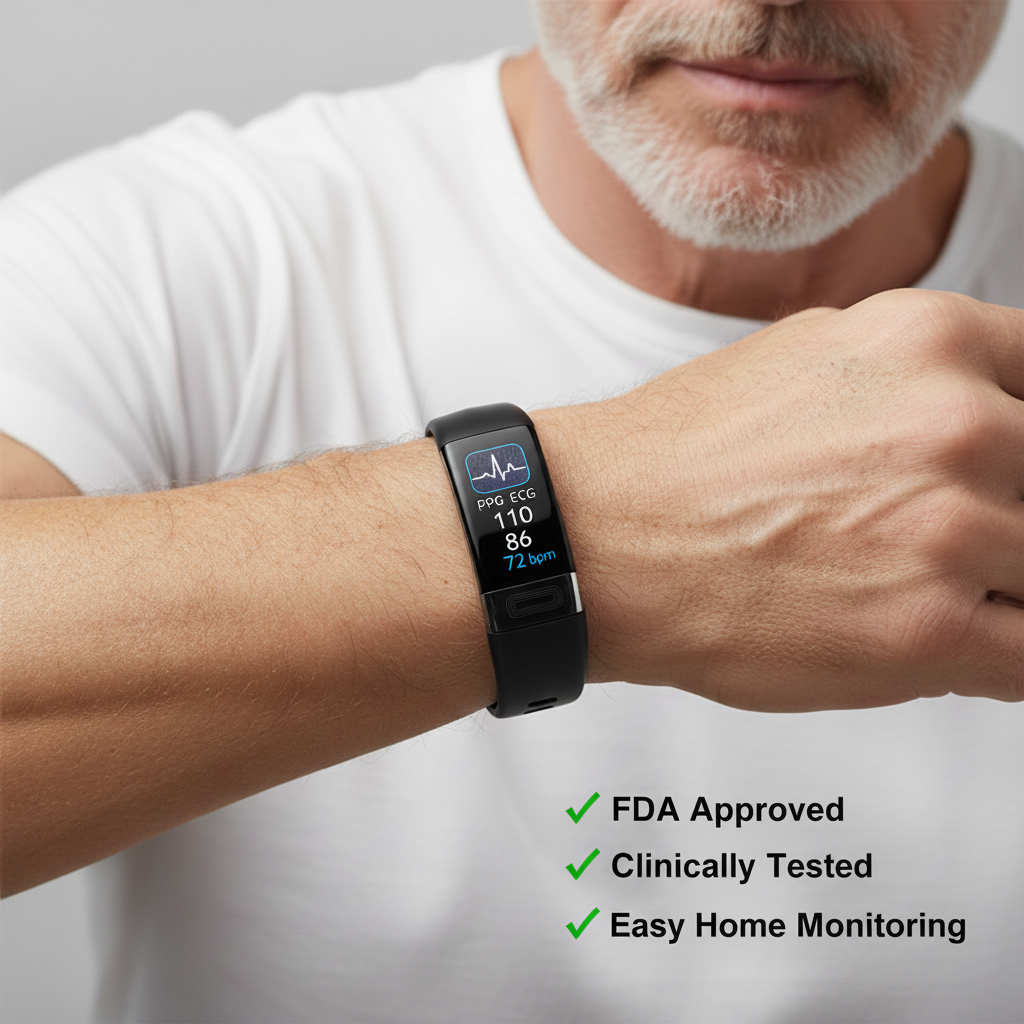 Monitor de Presión Arterial para Muñeca Inteligente con ECG, Frecuencia Cardíaca, SpO2 y Rastreador de Sueño