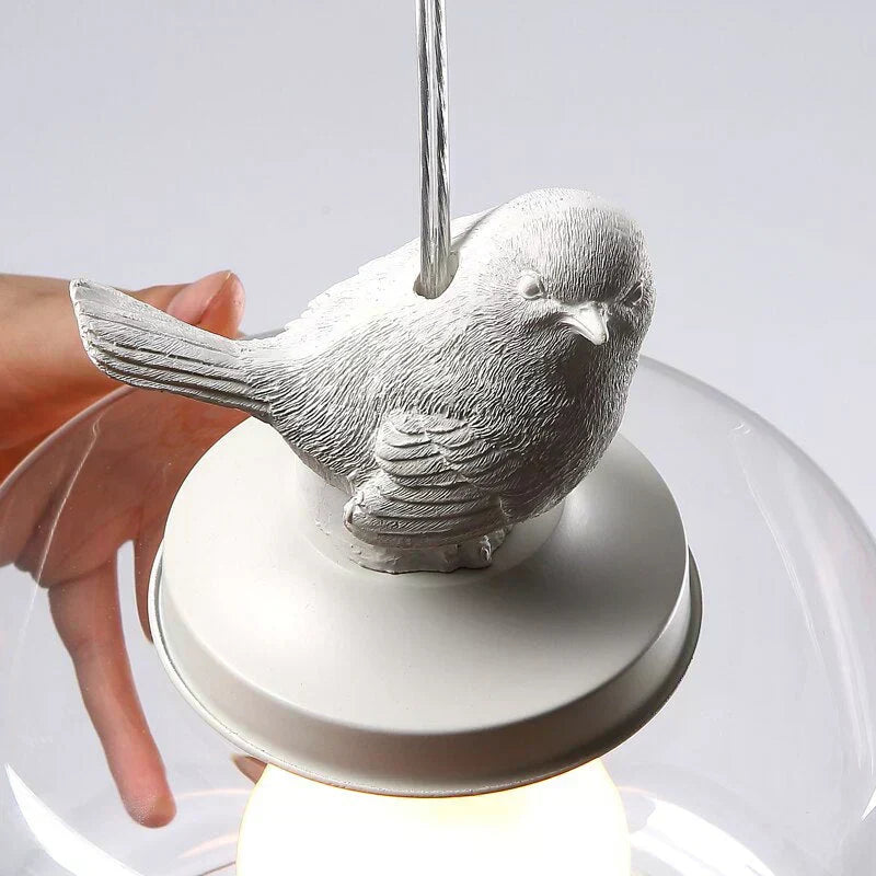 Naterra Hanging Lamp With Bird Motif And Natural Warm Glow For Cozy Rooms