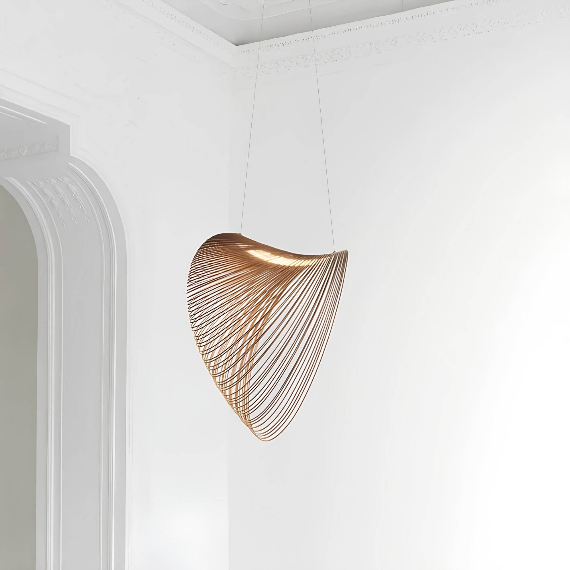 Závěsné svítidlo ArborLuxe Nordic Oak s kovovým stínidlem pro jídelnu