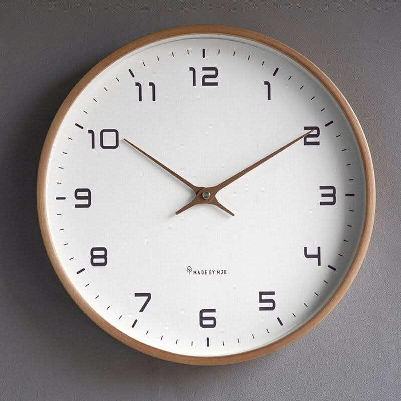 Solwood Silent Wooden Wall Clock With Scandinavian Design