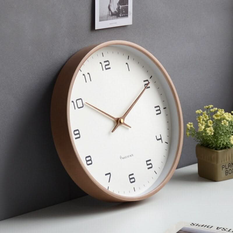 Solwood Silent Wooden Wall Clock With Scandinavian Design