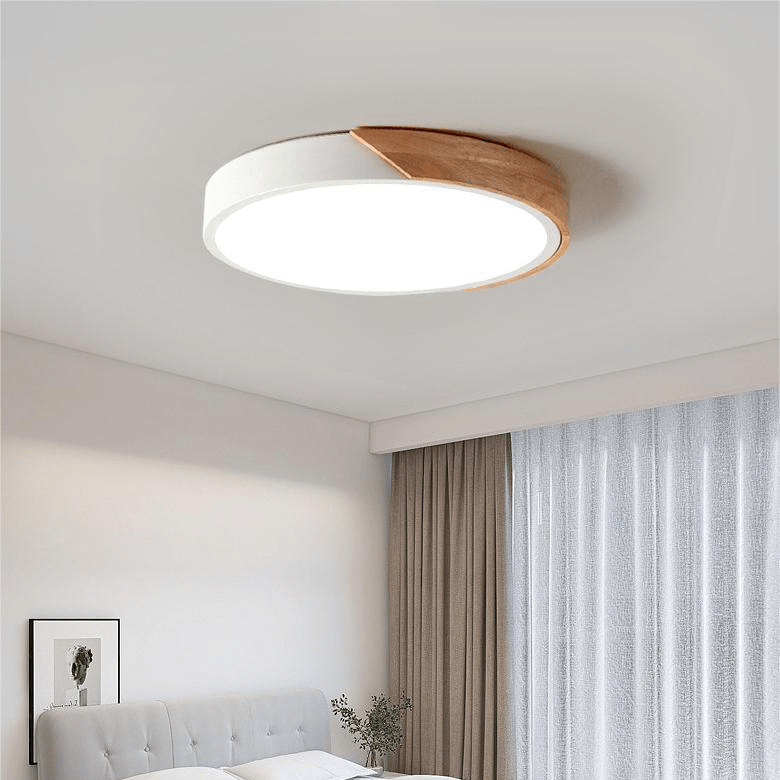 Nordic Wooden Macaron LED Ceiling Light for Cozy Ambience by LumosNest