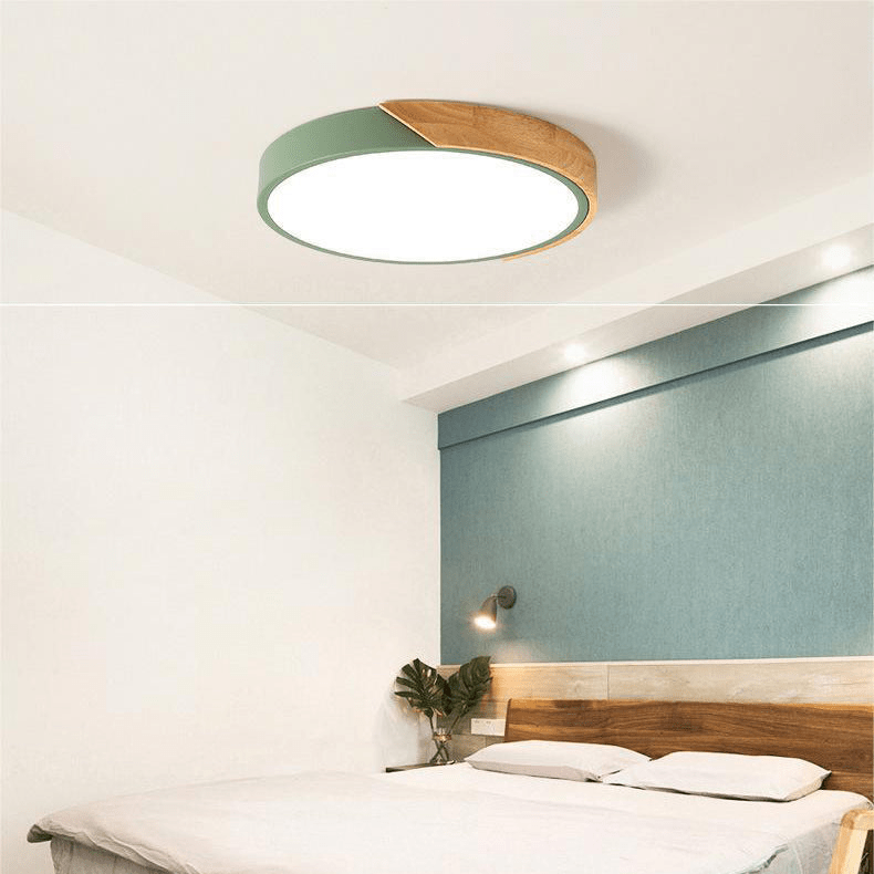 Nordic Wooden Macaron LED Ceiling Light for Cozy Ambience by LumosNest
