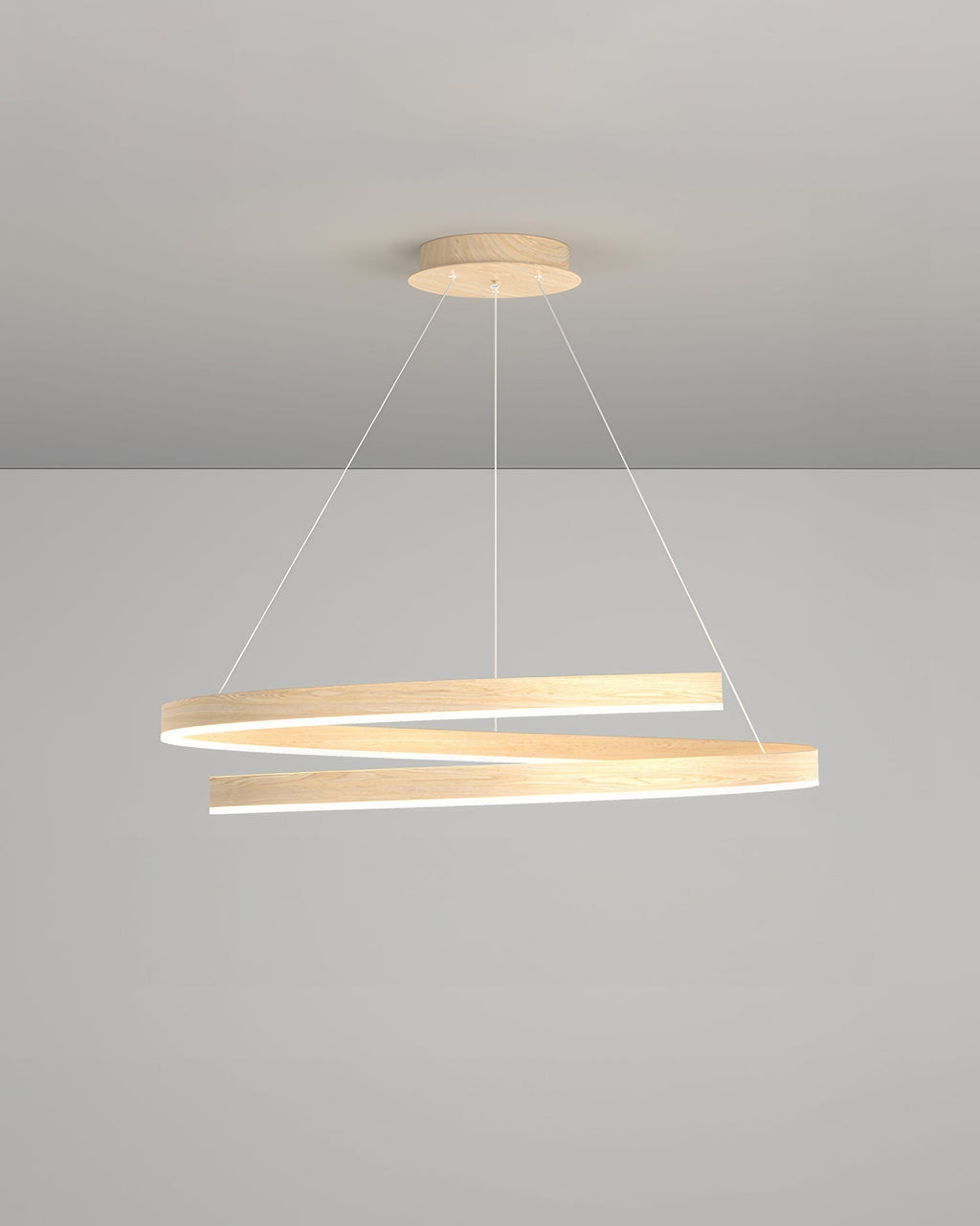 Lámpara de araña estilo caoba Tavero con ángulos ajustables y acabado en aluminio con textura de madera