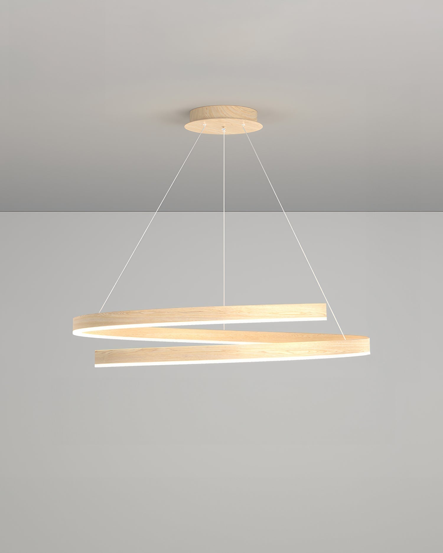 Lámpara de araña estilo caoba Tavero con ángulos ajustables y acabado en aluminio con textura de madera