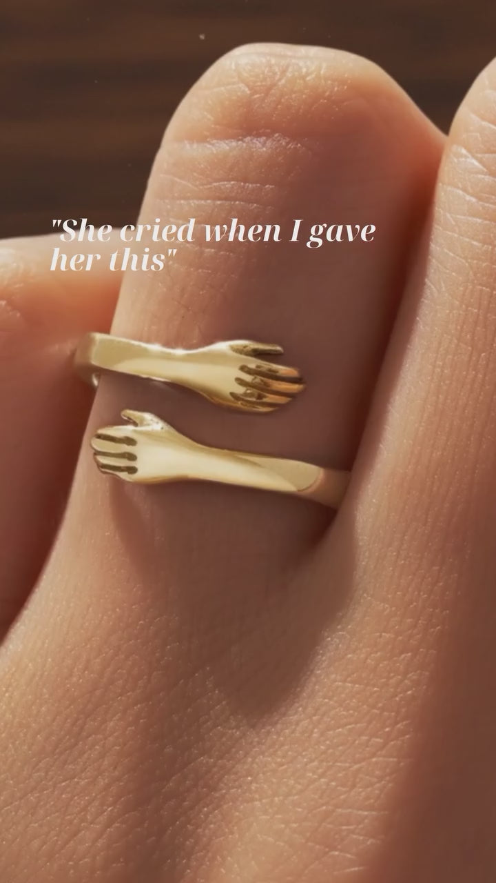NovaForge Hug Ring Stainless Steel In Gold Or Silver Finish