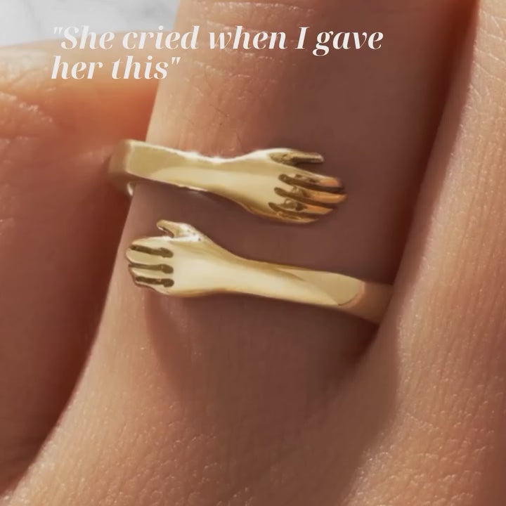 NovaForge Hug Ring Stainless Steel In Gold Or Silver Finish
