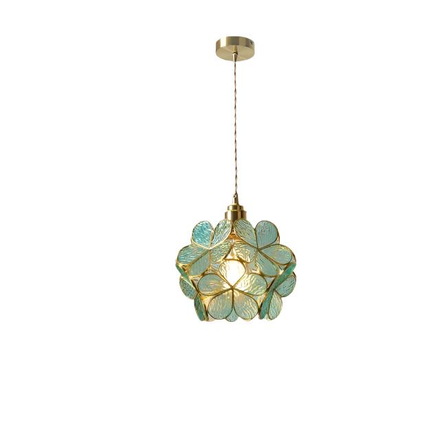 Aurelia Glass LED Pendant Light With Floral Design, Modern Style