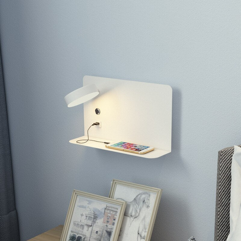 چراغ دیواری قابل تنظیم LED کنار تخت AuroraBeam با شارژر USB