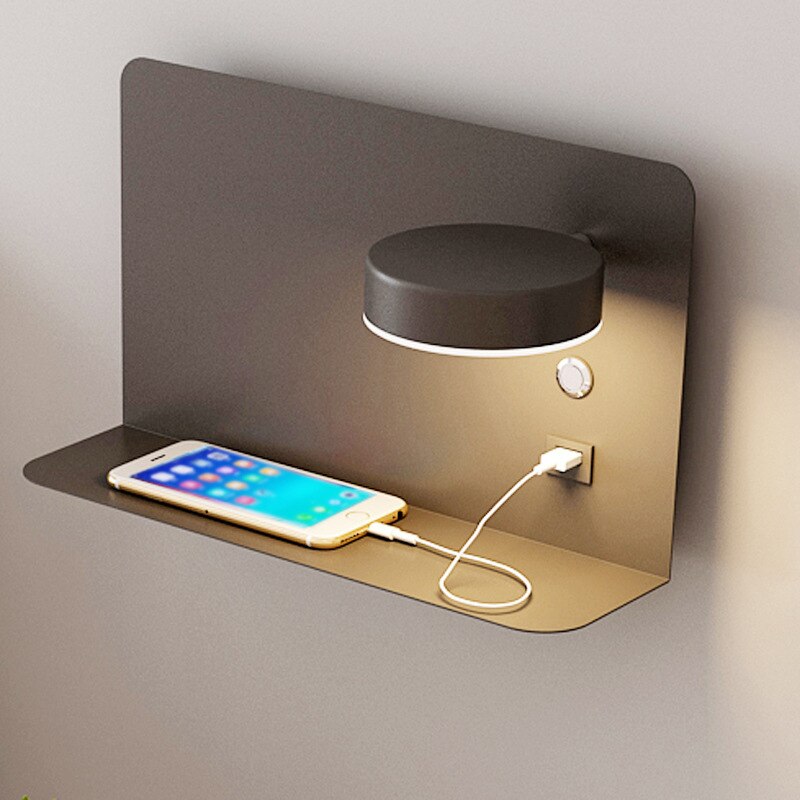 چراغ دیواری قابل تنظیم LED کنار تخت AuroraBeam با شارژر USB