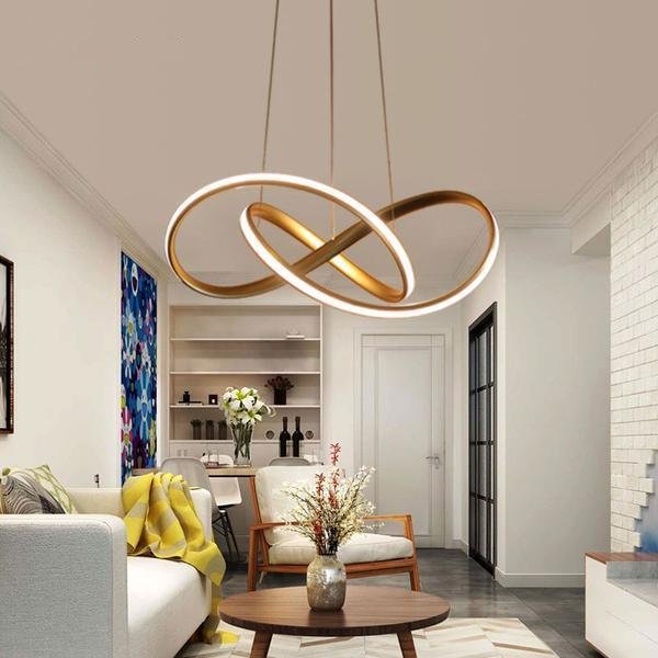 Candeeiro de Teto Pendente LED Moderno com Forma Torcida para Iluminação Futurista
