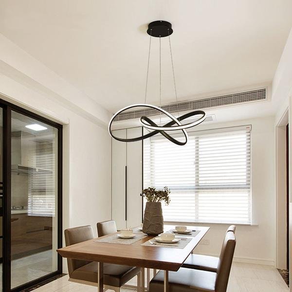 Candeeiro de Teto Pendente LED Moderno com Forma Torcida para Iluminação Futurista
