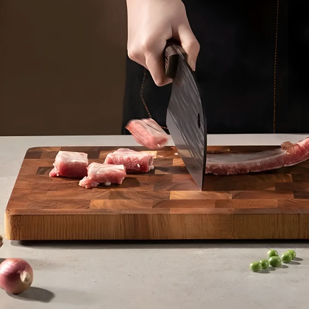 Tagliere in legno di acacia antibatterico con design a scacchiera di TimberHaven