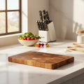 Tagliere in legno di acacia antibatterico con design a scacchiera di TimberHaven