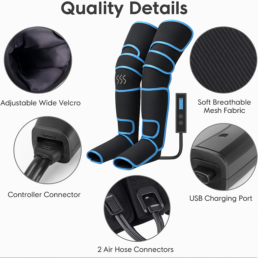 VigorFlow Air-C Full Leg Compression Massager Device