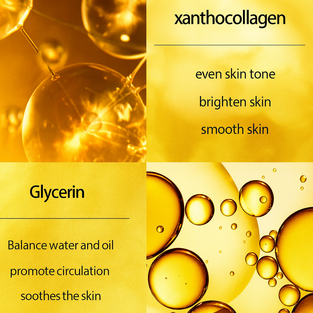ערכת טיפוח עור Gilded Glow עם ניאצינמיד, סרום נגד הזדקנות ומסיר כהויות תחת העיניים