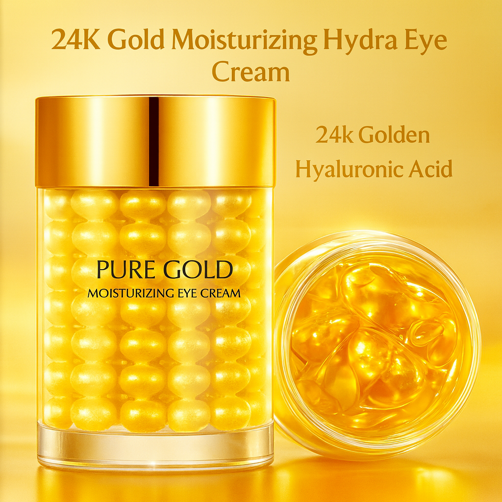 ערכת טיפוח עור Gilded Glow עם ניאצינמיד, סרום נגד הזדקנות ומסיר כהויות תחת העיניים