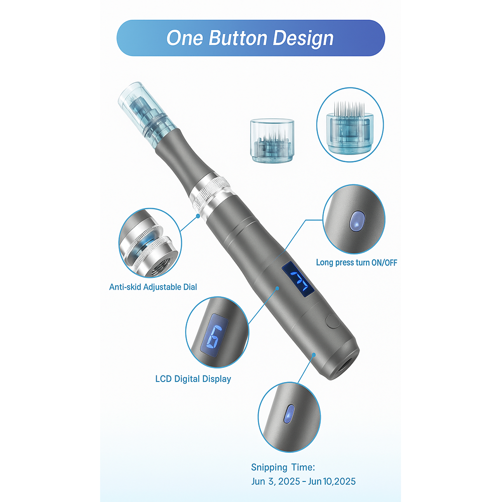 ApexDerm Pro Ultima M8 Microneedling Dermapen USB Genopladelig, 5 Patroner 32Pin