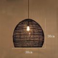 Lyraweave Handwoven Natural Wicker Pendant Light for Dining