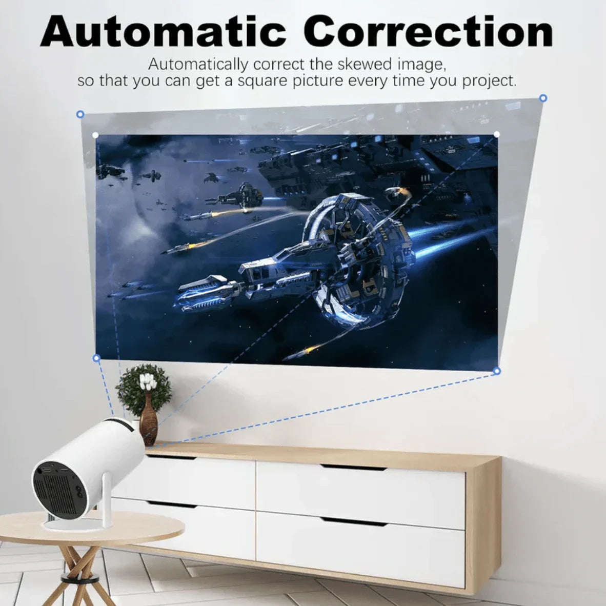 NovaBeam Portable Projector With Adjustable Stand And Built-In Speaker